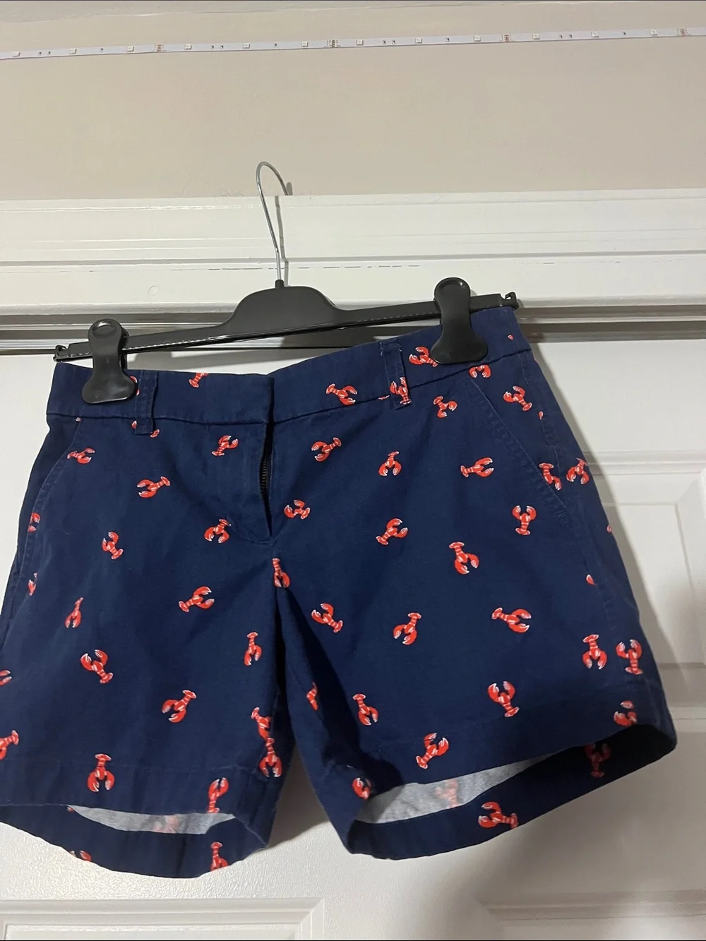 J. Crew Navy Shorts with Red Lobster Print
